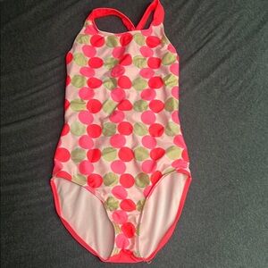 Kids Polka Dot Swimsuit - Pink and Green